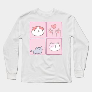 Cats Kawaii Design Long Sleeve T-Shirt